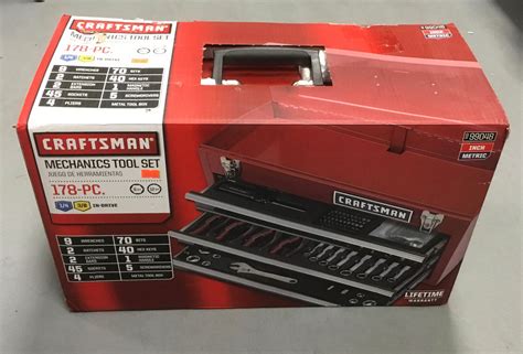 craftsman 178 piece mechanics tool set with metal hand box|CRAFTSMAN 178 TOOL SET WITH CRAFTSMAN 3 .